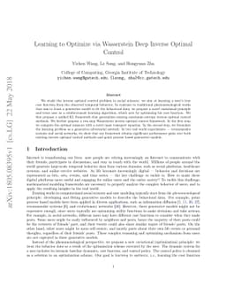 Learning to Optimize via Wasserstein Deep Inverse Optimal Control