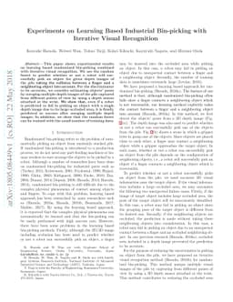 Experiments on Learning Based Industrial Bin-picking with Iterative
  Visual Recognition