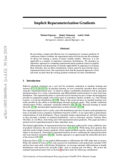 Implicit Reparameterization Gradients