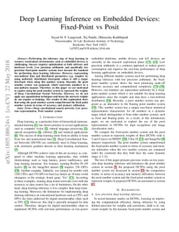 Deep Learning Inference on Embedded Devices: Fixed-Point vs Posit