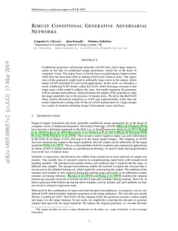 Robust Conditional Generative Adversarial Networks