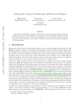 Adding One Neuron Can Eliminate All Bad Local Minima