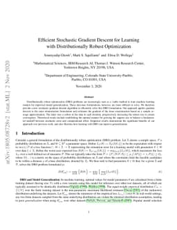Efficient Stochastic Gradient Descent for Learning with Distributionally
  Robust Optimization