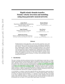 Rapid seismic domain transfer: Seismic velocity inversion and modeling
  using deep generative neural networks