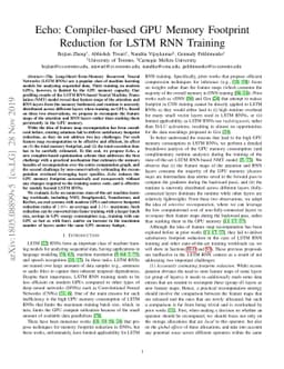 Echo: Compiler-based GPU Memory Footprint Reduction for LSTM RNN
  Training