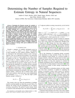 Determining the Number of Samples Required to Estimate Entropy in
  Natural Sequences