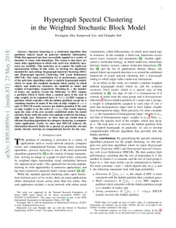 Hypergraph Spectral Clustering in the Weighted Stochastic Block Model