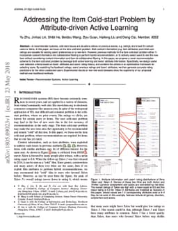 Addressing the Item Cold-start Problem by Attribute-driven Active
  Learning