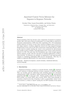 Amortized Context Vector Inference for Sequence-to-Sequence Networks