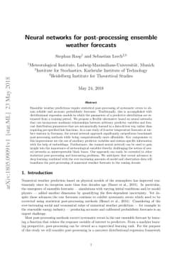 Neural networks for post-processing ensemble weather forecasts