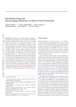 Excitation Dropout: Encouraging Plasticity in Deep Neural Networks
