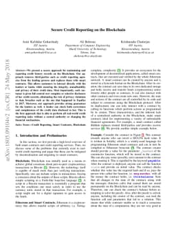 Secure Credit Reporting on the Blockchain