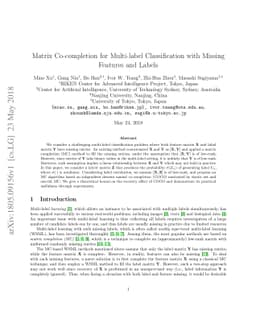 Matrix Co-completion for Multi-label Classification with Missing
  Features and Labels