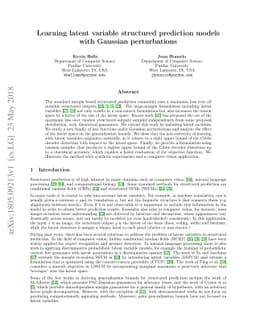 Learning latent variable structured prediction models with Gaussian
  perturbations