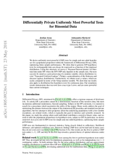 Differentially Private Uniformly Most Powerful Tests for Binomial Data