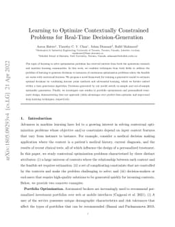 Learning to Optimize Contextually Constrained Problems for Real-Time
  Decision-Generation