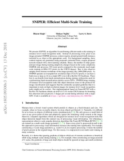 SNIPER: Efficient Multi-Scale Training