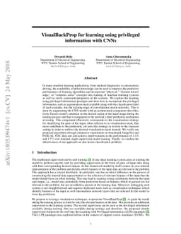 VisualBackProp for learning using privileged information with CNNs