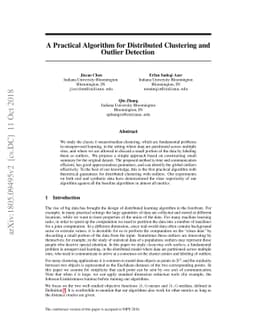 A Practical Algorithm for Distributed Clustering and Outlier Detection