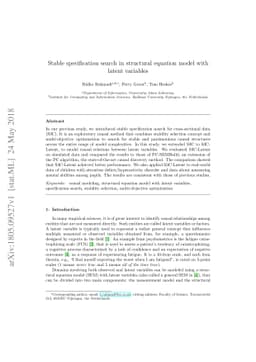 Stable specification search in structural equation model with latent
  variables