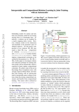 Interpretable and Compositional Relation Learning by Joint Training with
  an Autoencoder