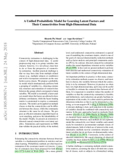 A Unified Probabilistic Model for Learning Latent Factors and Their
  Connectivities from High-Dimensional Data