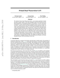 Primal-Dual Wasserstein GAN