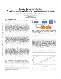 Corpus Conversion Service: A machine learning platform to ingest
  documents at scale [Poster abstract]