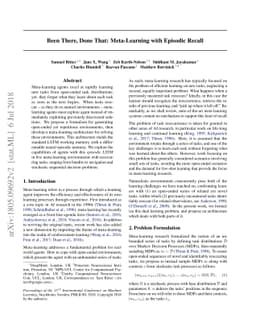 Been There, Done That: Meta-Learning with Episodic Recall