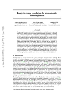 Image-to-image translation for cross-domain disentanglement
