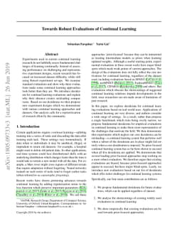 Towards Robust Evaluations of Continual Learning