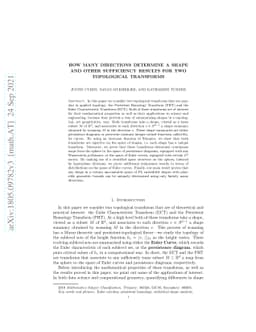 How Many Directions Determine a Shape and other Sufficiency Results for
  Two Topological Transforms