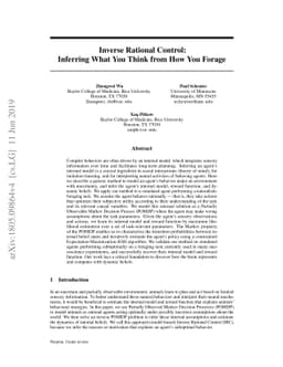 Inverse Rational Control: Inferring What You Think from How You Forage