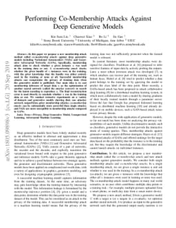 Performing Co-Membership Attacks Against Deep Generative Models