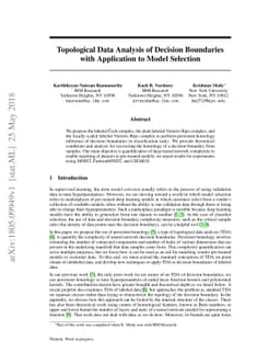 Topological Data Analysis of Decision Boundaries with Application to
  Model Selection