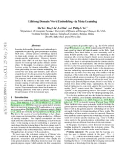 Lifelong Domain Word Embedding via Meta-Learning