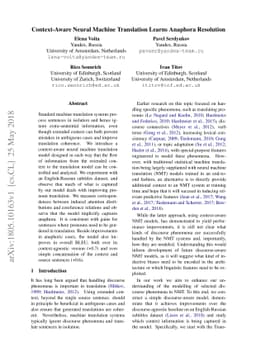 Context-Aware Neural Machine Translation Learns Anaphora Resolution