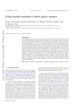 Using transfer learning to detect galaxy mergers