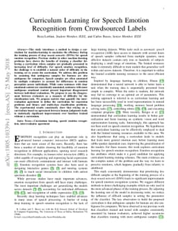 Curriculum Learning for Speech Emotion Recognition from Crowdsourced
  Labels