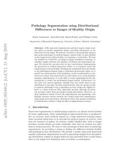 Pathology Segmentation using Distributional Differences to Images of
  Healthy Origin