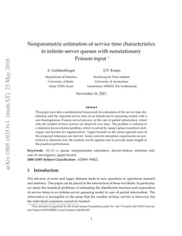 Nonparametric estimation of service time characteristics in
  infinite-server queues with nonstationary Poisson input