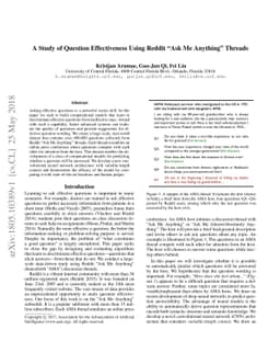 A Study of Question Effectiveness Using Reddit "Ask Me Anything" Threads