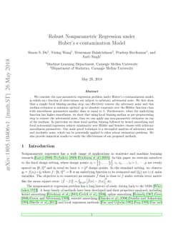 Robust Nonparametric Regression under Huber's $ε$-contamination
  Model