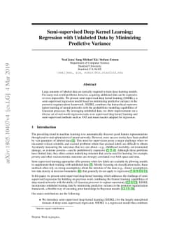 Semi-supervised Deep Kernel Learning: Regression with Unlabeled Data by
  Minimizing Predictive Variance