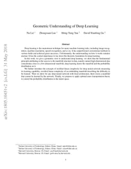 Geometric Understanding of Deep Learning