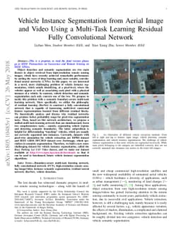 Vehicle Instance Segmentation from Aerial Image and Video Using a
  Multi-Task Learning Residual Fully Convolutional Network