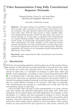 Video Summarization Using Fully Convolutional Sequence Networks