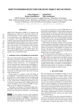 Deep Watershed Detector for Music Object Recognition