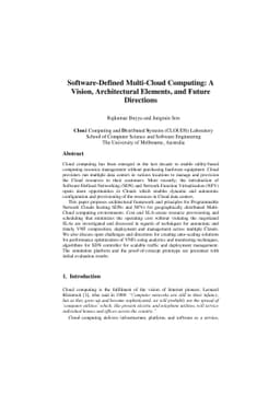 Software-Defined Multi-Cloud Computing: A Vision, Architectural
  Elements, and Future Directions