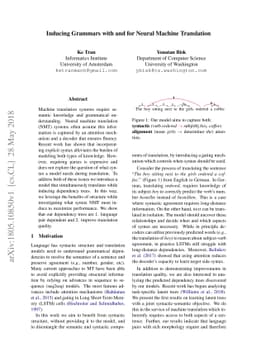 Inducing Grammars with and for Neural Machine Translation
